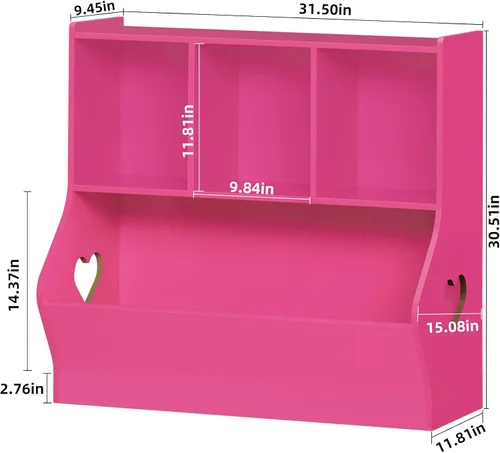 Vista 3 de Lerliuo Organizador de almacenamiento de juguetes para niños, estantería y estantería pequeña para niños, armario de almacenamiento de juguetes de 4