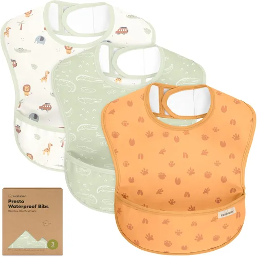 Vista 14 de KeaBabies - Paquete de 3 baberos impermeables para comer, ligeros, básicos