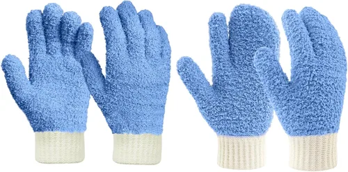 Vista 11 de MIG4U Guantes de limpieza de microfibra para el hogar, guantes para limpiar persianas, ventanas, contraventanas, muebles y coche, reutilizables, sin