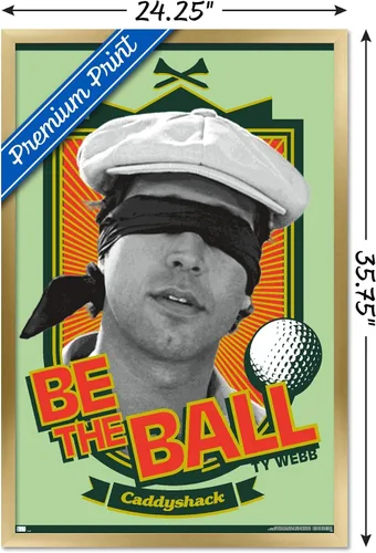 Vista 68 de Trends International Caddyshack - Póster de pared Be the Ball, 14.725 x 22.375 pulgadas, versión enmarcada de madera de granero