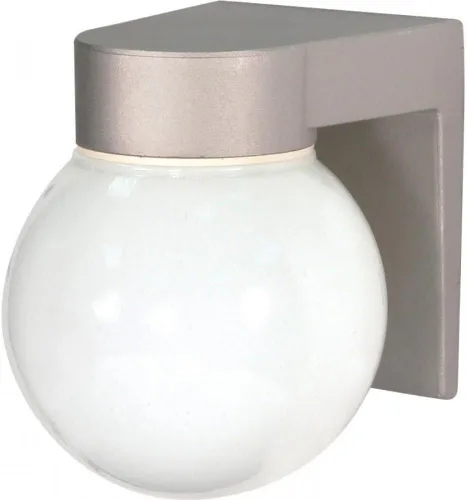 Vista 5 de Nuvo Luminaria SF77/141 Utilidad para Exteriores, Aplique de Aluminio Fundido Duradero para Montaje en Pared, Luz de Porche y Patio con Globo