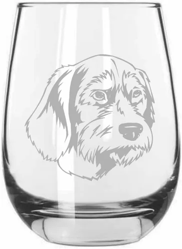 Vista 354 de Shar Pei (chino) - Vaso de vino sin tallo grabado para perro, 15.25 onzas
