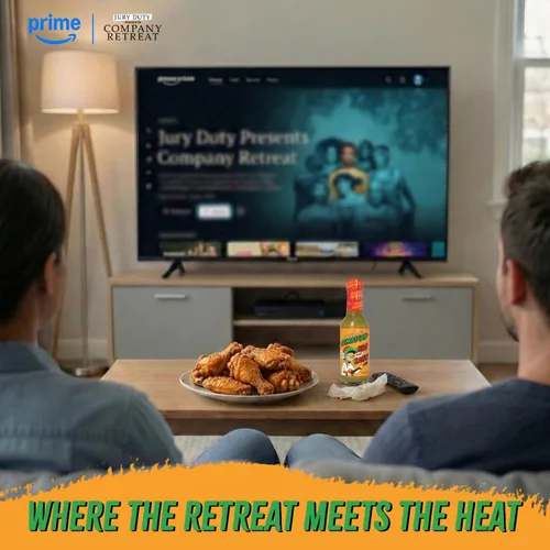 Vista 4 de Rockin' Grandma's Jamaican Jerk Sauce de Dave's Gourmet, 5 onzas líquidas - Destacado en Prime Video's Jury Duty: Company Retreat - Salsa picante