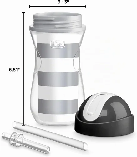 Vista 10 de Chicco Vaso con Pajita Abatible de 9 onzas Vaso Entrenador Aislado para Niños Pequeños con Pajita de Silicona Suave Sin Derrames Fácil