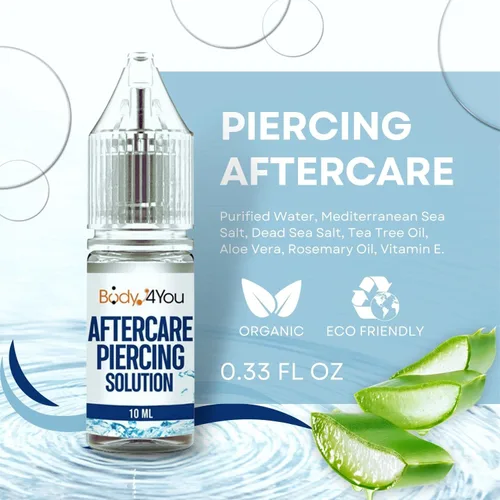 Vista 7 de BodyJ4You Juego de aceites queloides para el cuidado posterior de piercings, tratamiento de rodillo limpiador salino natural, para nariz, oído