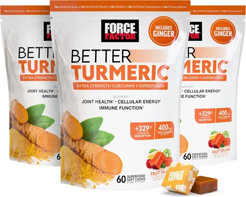 Vista 15 de Force Factor Better - Suplemento de apoyo para articulaciones de cúrcuma para una salud extra fuerte, con curcumina de cúrcuma HydroCurc
