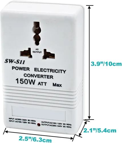 Vista 7 de Adaptador de viaje del convertidor de voltaje de 150 W, convertidor de corriente AC110V/120V a 220V/240V Step-Up & Down Transformador