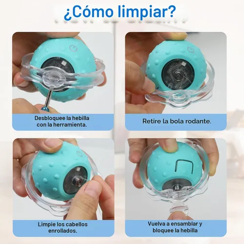Vista 7 de Waaiio Juguetes interactivos para gatos de interior, bola de gato móvil automática en bolsa, estimulación de chirridos, juego de ejercicios