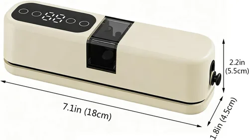 Vista 7 de Máquina selladora al vacío compacta, sistema automático inteligente de conservación de alimentos para carne, queso y preparación de comidas (beige)