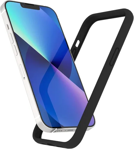 Vista 18 de Funda de silicona líquida para iPhone 12/12 Pro de 6.1 pulgadas, color negro [Absorción de golpes] [Protección de borde elevado]