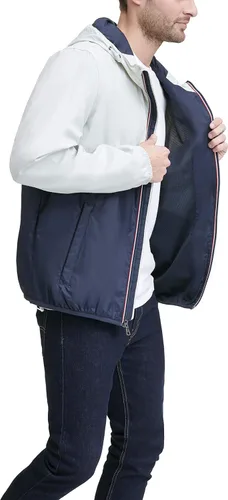Vista 5 de Tommy Hilfiger - Chaqueta impermeable con capucha para hombre ligera para lluvia