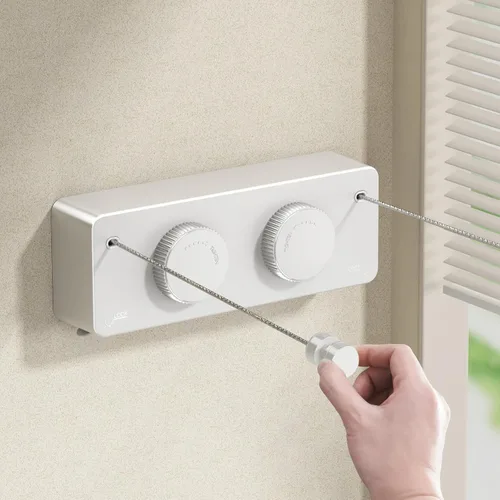 Vista 10 de Mustorn Tendedero retráctil para interiores, línea de ropa para exteriores que no se hunde, línea de ropa resistente para secar la ropa, línea