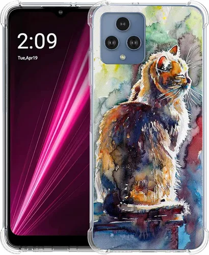 Vista 31 de Revvl 6 5G - Funda protectora de poliuretano termoplástico resistente a los arañazos y a prueba de golpes con diseño de mandala de pavo real