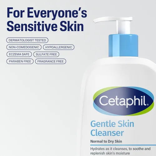 Vista 8 de Cetaphil Lavado facial, limpiador hidratante de piel suave para pieles sensibles secas a normales, 2 onzas, paquete de 12 unidades, sin fragancia