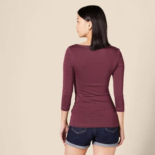 Vista 3 de Tienda Essentials Camiseta de manga 34 con cuello barco para mujer