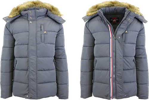 Vista 3 de Galaxy by Harvic Chaqueta cortavientos de nailon con capucha de doble capa pesada para hombre