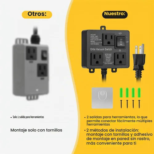 Vista 5 de Interruptor de vacío automático, interruptor de vacío Ortis para más herramientas eléctricas, retarda el encendido/apagado del vacío para evitar