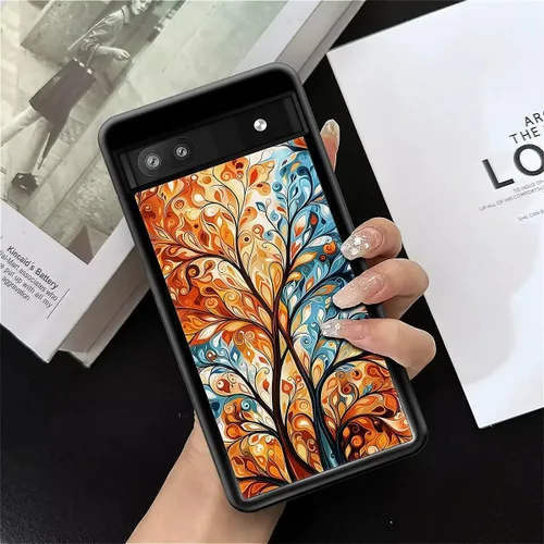 Vista 1320 de Compatible con Google Pixel 4A 5G Mobile Case Creative Acrylic Panel trasero Silicona Protección Grip especialmente diseñado para Google Pixel 4A 5G