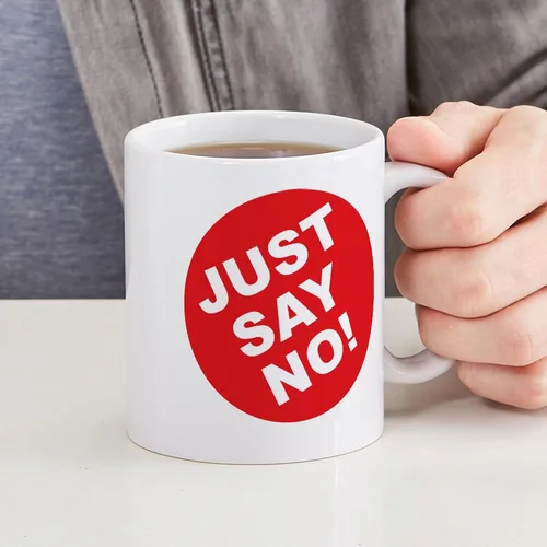 Vista 4 de CafePress Just Say No! Taza de café de cerámica de 11 oz (11.0 fl oz)