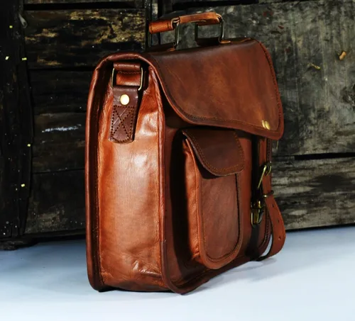 Vista 2 de URBAN DEZIRE Maletín pequeño de cuero genuino para hombre, bolso de mensajero para iPad Tab Tablet 11 compatible con producto de Apple