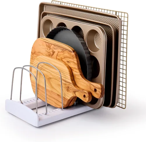 Vista 9 de YouCopia StoreMore Organizador ajustable para tapas de ollas, estándar, blanco