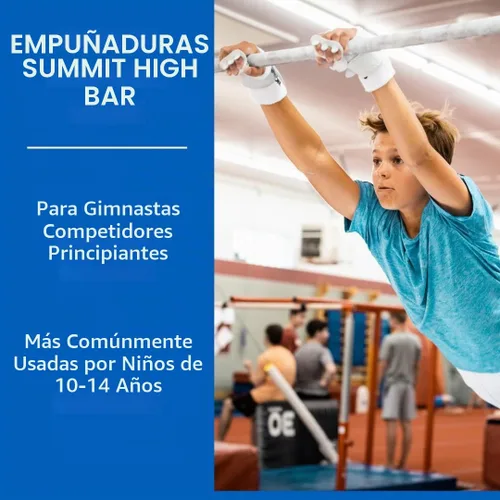 Vista 5 de Gibson Athletic Summit High Bar Gymnastic Leather Grips for Boys - USA