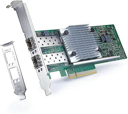 Vista 2 de Tarjeta de red NIC PCI-E SFP+ NIC de 10 Gb, con chipset Broadcom 57810S, puerto SFP+ dual, adaptador LAN Ethernet PCI-E X 8/X16 compatible