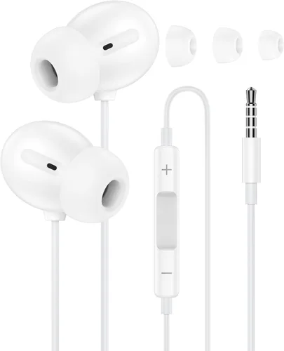 Vista 8 de Auriculares con cable, auriculares Jack de 0.138 in con cable, auriculares de Apple intrauditivos con micrófono Noise Cancelling Corded for 3.5mm