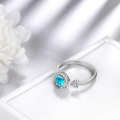 Vista 3 de Aurora Tears 925 Sterling Silver 12 Birthstones NecklaceEarringRingBracelet Women Birthstone Pendant Crystal Fashion Birthday Jewelry Christmas Gift