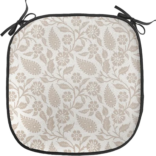 Vista 61 de Ambesonne Flamingo - Cojín de asiento para silla, diseño de fantasía exótica con elementos de vida silvestre hawaiana en colores pastel, acolchado