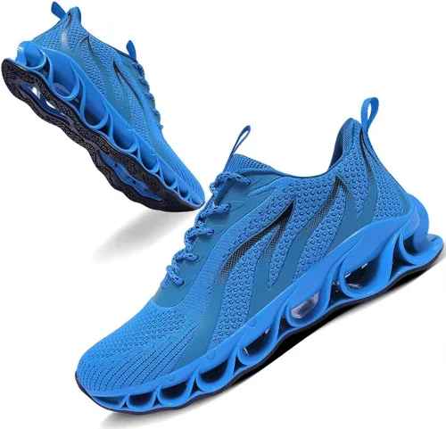 Vista 5 de QUINMOK Mens Fashion Sneakers Walking Breathable Non Slip Gym Running Tennis Shoes