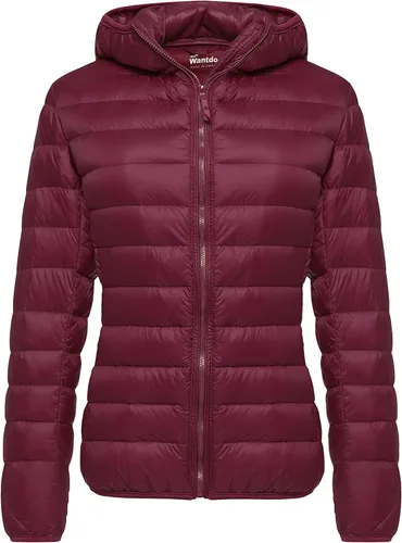 Vista 12 de Wantdo - Chaqueta de plumón corto con capucha para mujer Beige