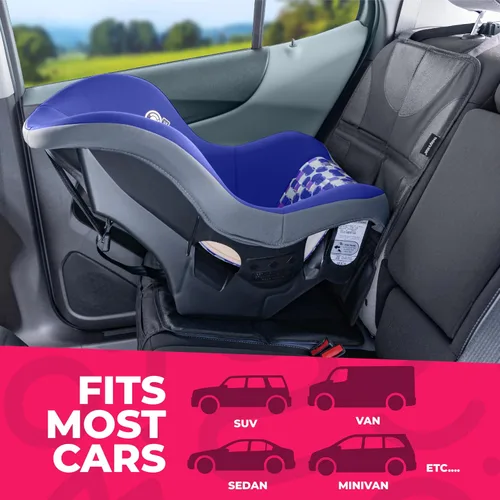 Vista 5 de Todays Kids Protector de asiento de coche, impermeable, con acolchado grueso, 2 bolsillos, ajuste universal, color negro