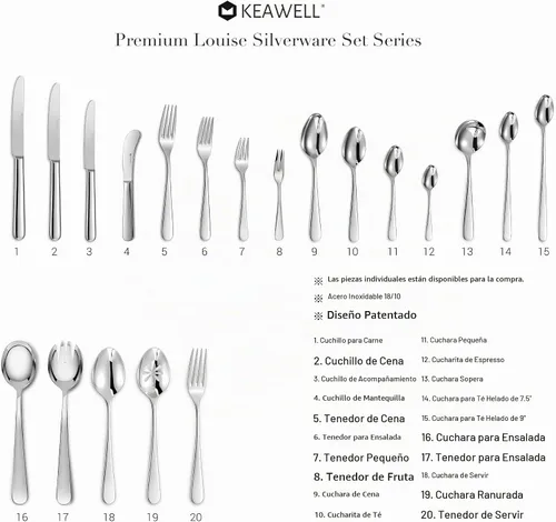 Vista 6 de KEAWELL Premium Louise 4-Piece 7-Inch 18/10 Stainless Steel Soup Spoons (4)