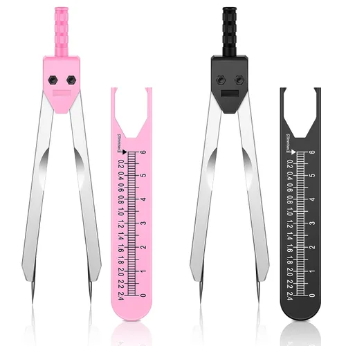 Vista 18 de Frienda 2 piezas de calibrador de ECG calibradores ECG herramienta de medición con regla electrocardiograma divisor de dibujo para enfermería (negro)