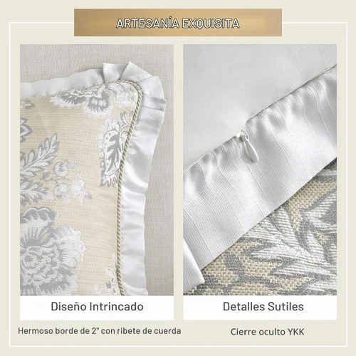 Vista 6 de Croscill Classics Loretta - Juego de edredón jacquard, tamaño King, 4
