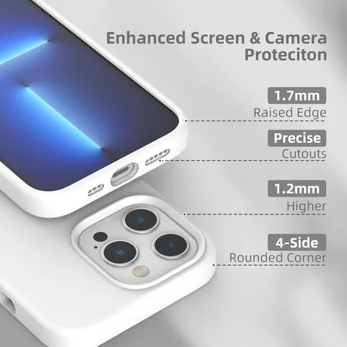 Vista 241 de Funda de silicona líquida compatible con iPhone 12 Pro Max 6.7 pulgadas, funda de gel de protección completa con forro de microfibra, funda