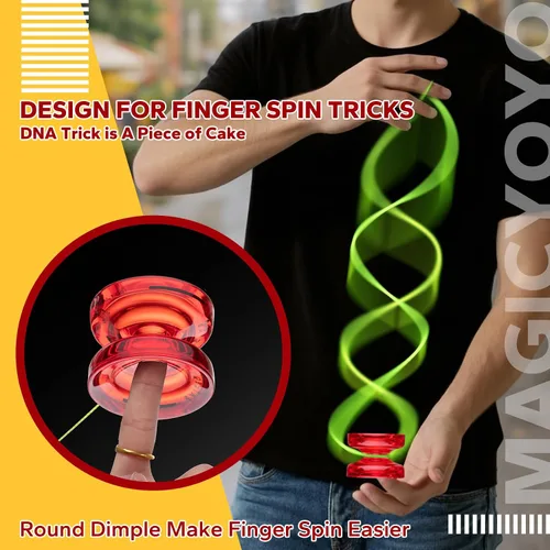 Vista 2 de MAGICYOYO K2 Responsive Yoyos para niños de 8 a 12 años, paquete de yoyo profesional de doble función con función de giro de dedo, yoyo profesional