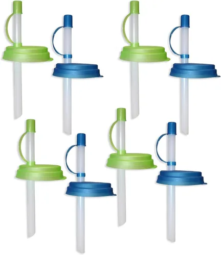 Vista 4 de Jokari 4 popotes de soda para beber y sellar para bebidas enlatadas