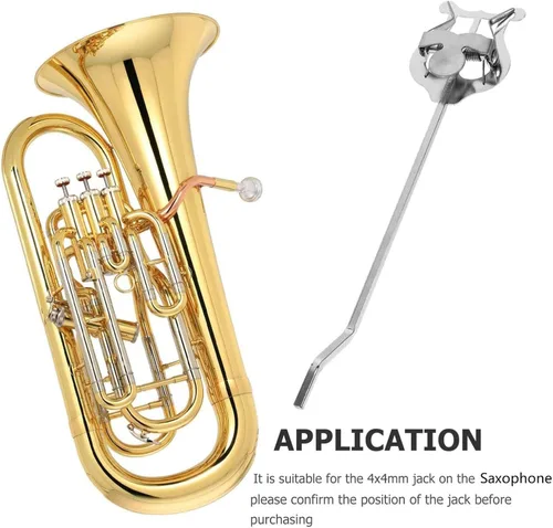 Vista 4 de Galjanoplastia Saxofón Marching Clamp-on Lyre Metal Partituras Clip, Acero inoxidable