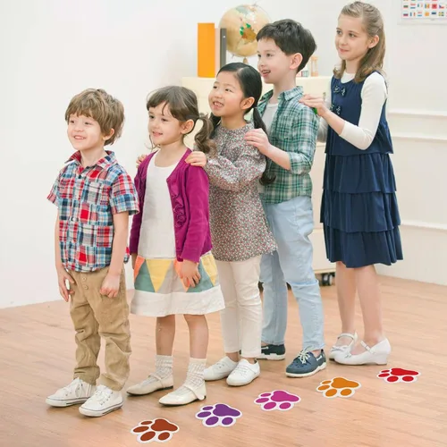 Vista 6 de 58 calcomanías de suelo para el aula, 5 pulgadas, puntos de línea de aula, marcadores de puntos de piso, calcomanías autoadhesivas, decoraciones