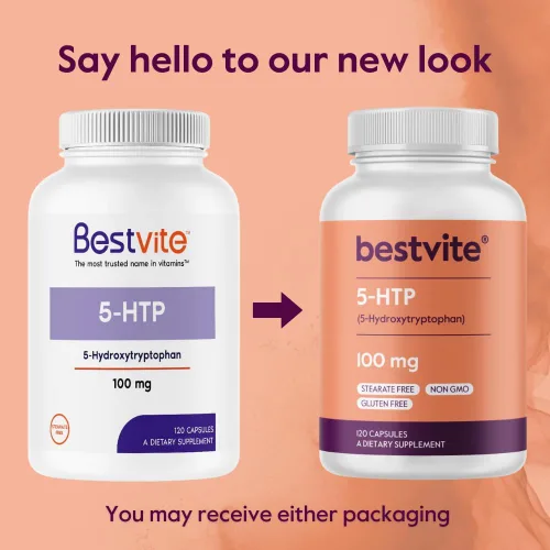 Vista 6 de BESTVITE 5-HTP 100mg (120 cápsulas) - Sin estearatos - Sin OMG - Sin gluten