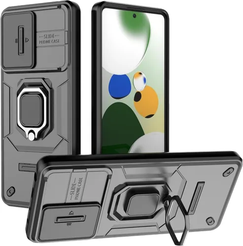 Vista 10 de Funda de teléfono móvil para Xiaomi Redmi A3/Xiaomi Poco C61 Soporte de coche Soporte Ventana corredera Cubierta protectora a prueba de golpes