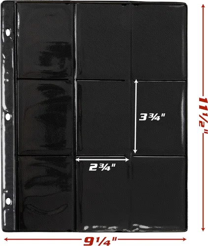 Vista 4 de Monster - Paquete de 25 protectores de página para tarjetas coleccionables con capacidad para 450 cartas coleccionables y 9 hojas de bolsillo