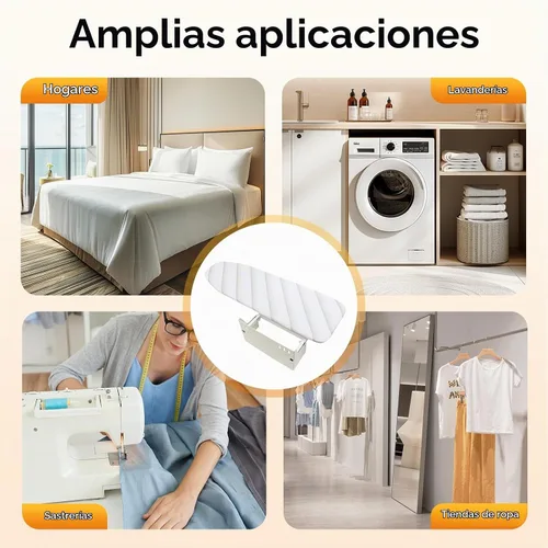 Vista 7 de Tabla de planchar de pared que ahorra espacio, tabla de planchar con mecanismo de giro, estilo giratorio blanco, solapa de rotación de 180°, tabla