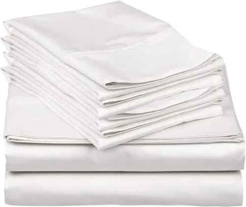 Vista 9 de Mattress-Homes Juego de sábanas tamaño Queen de 6 piezas, colección Hotel Luxury, 100% algodón egipcio, sábana bajera ajustable de 18 pulgadas