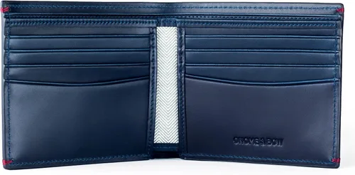 Vista 2 de Gnome Bow - Cartera plegable con ranura para monedas Gulliver RFID cuero encerado Azul Casual