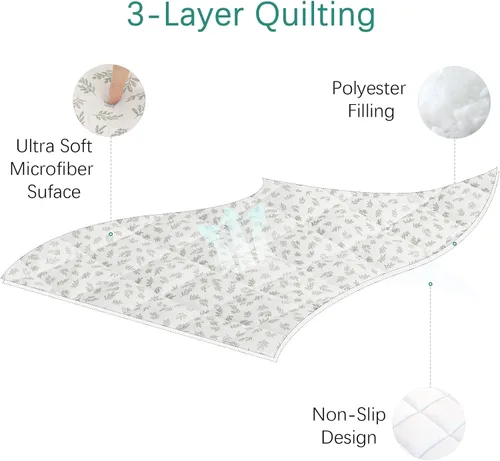 Vista 2 de Sábana para Regalo My Cuna Cama portátil para niños pequeños, cuna de viaje Joovy (solo sábana, cama no incluida), funda acolchada suave acolchada