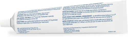 Vista 2 de Pasta de dientes enzimática Virbac C.E.T., Sabor a carne, 2.5 onza Plaque and tartar control for fresh breath, pet dental care toothpaste, Dual