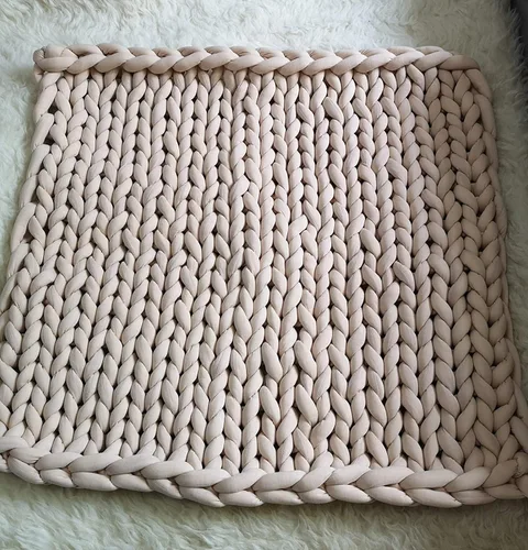 Vista 5 de Hilo para tejer con los brazos para hilo grueso, ganchillo tubular gigante para hacer mantas DIY, tejido a mano con nudos trenzados, manta lavable